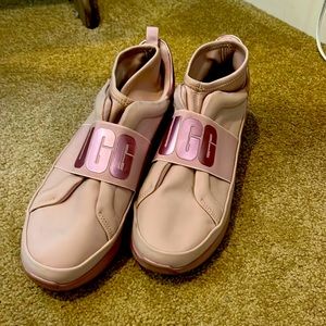 Unique Pink Ugg sneakers with metallic accents and inserts. Sz 8.5.